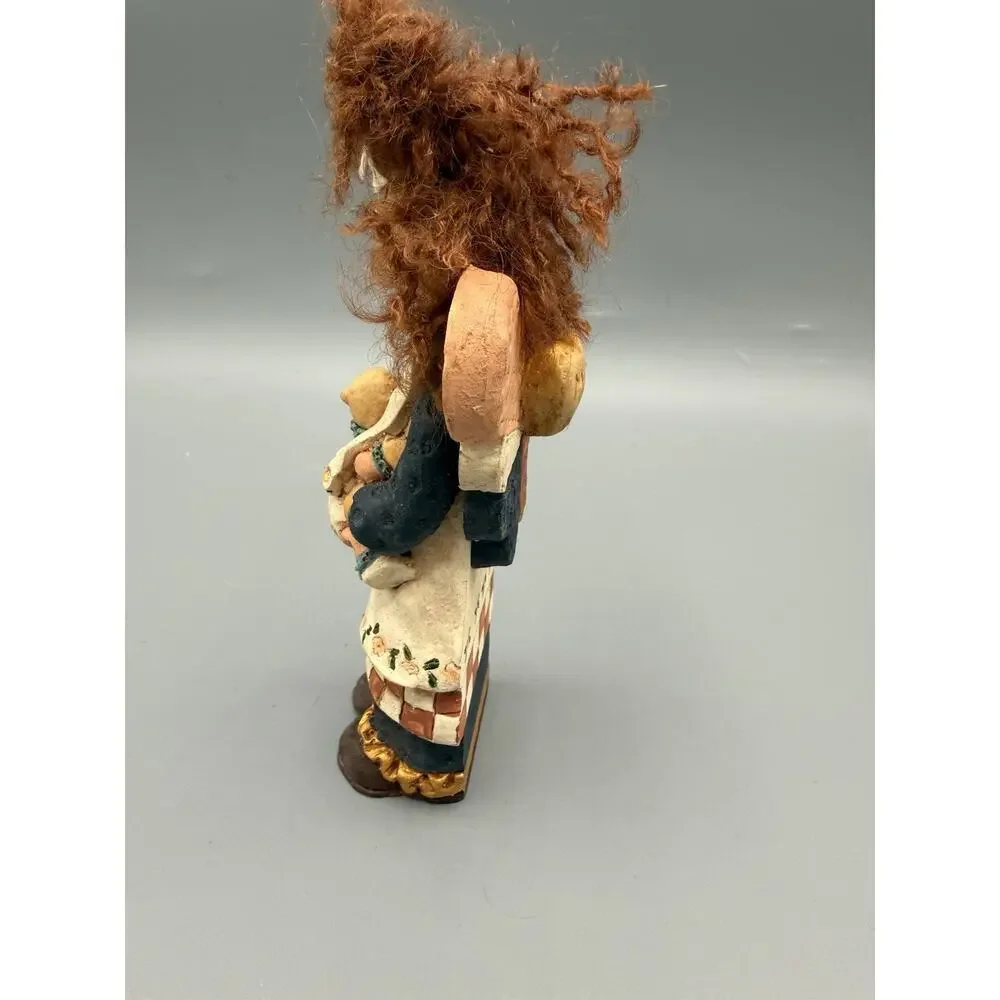 Diane Zufall Mom Angel Figurine Teddy Bear Primitive Folk Art Resin 5” Vintage